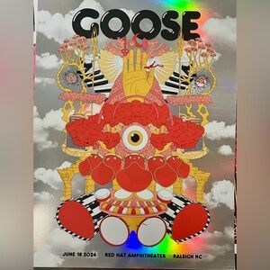 Goose Band Poster Raleigh NC Red Hat 6/18/24 Holo Foil Mathias Krebser